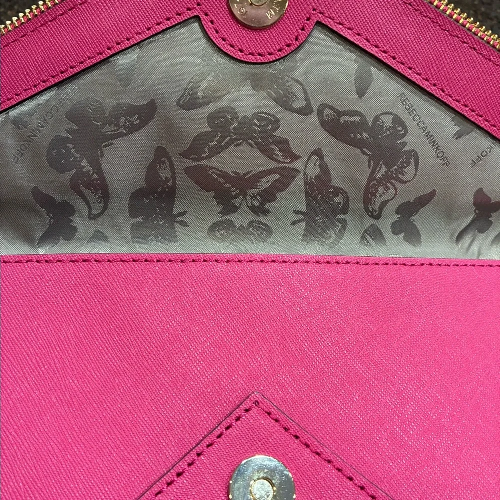 Rebecca Minkoff Leo Clutch in Flamingo Pink - Picture 3 of 5